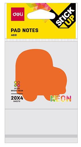 Закладки самокл. бумажные Deli EA03102 76х76мм 1цв.в упак. 20лист неон фото 2