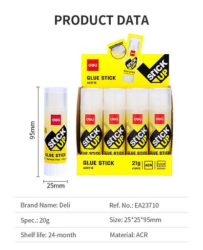 Клей-карандаш Deli Stick UP EA23710 21гр прозрачный дисплей картонный фото 7