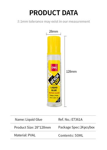 Клей жидкий Deli E7316A 50мл прозрачный фото 8