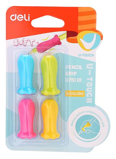 Колпачок-манжета для чернографитных карандашей Deli EU75101 U-touch силикон ассорти (упак.:4шт) фото 1