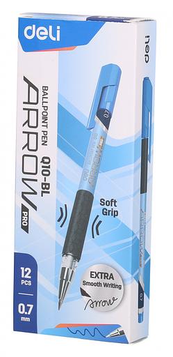 Ручка шариковая Deli EQ10-BL Arrow 0.7мм резин. манжета синий металлик/синий синие чернила фото 4