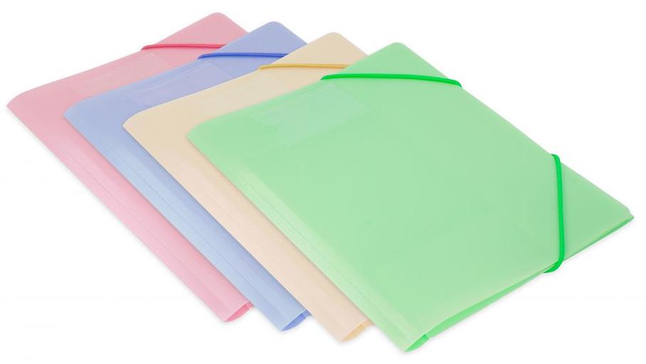 Папка на резинке Бюрократ Gems GEMPR05GRN A4 пластик кор.30мм 0.5мм зеленый турмалин карман для визитки фото 5