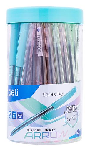 Ручка шариковая Deli EQ03036-1 Arrow 0.7мм прозрачный ассорти синие чернила пластик.стакан (1шт) фото 10