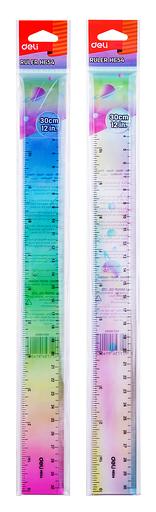 Линейка Deli EH654 пластик дл.30см ассорти фото 1