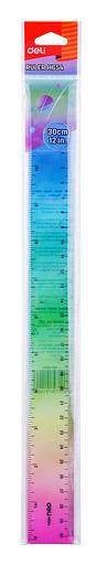 Линейка Deli EH654 пластик дл.30см ассорти фото 2