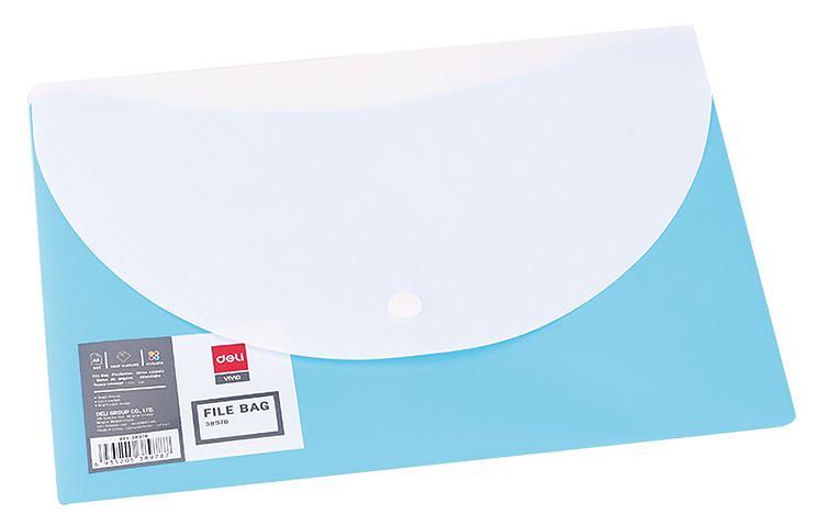 Конверт на кнопке Deli E38977 A4 гориз. расшир. полипропилен 0.18мм ассорти фото 2