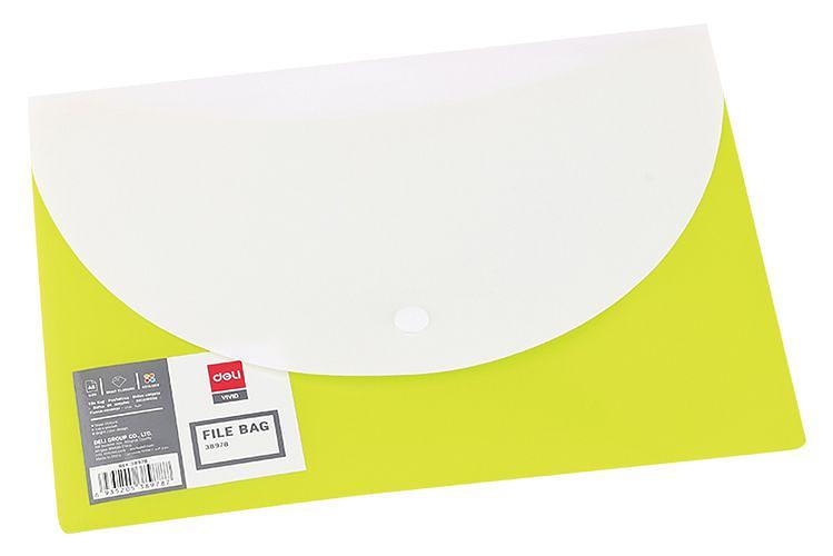 Конверт на кнопке Deli E38977 A4 гориз. расшир. полипропилен 0.18мм ассорти фото 3