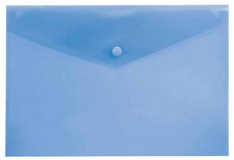 Конверт на кнопке Бюрократ -PK804A5BLU A5 пластик 0.18мм синий фото 1