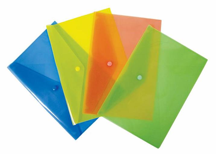 Конверт на кнопке Бюрократ -PK804A5BLU A5 пластик 0.18мм синий фото 2