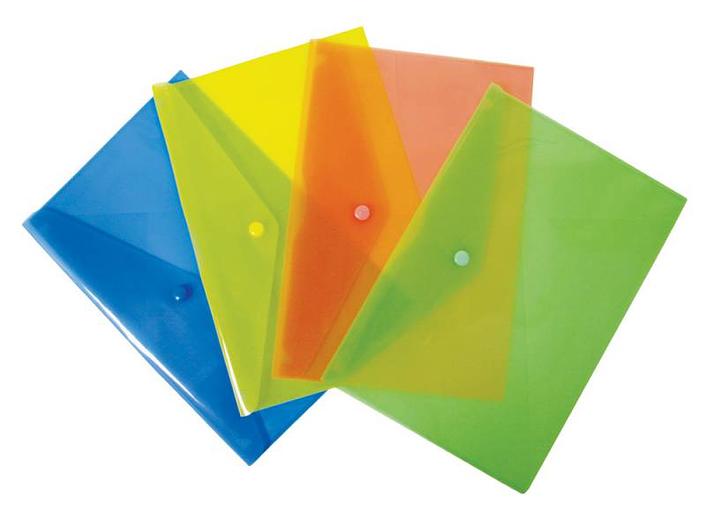 Конверт на кнопке Бюрократ -PK804A5RED A5 пластик 0.18мм красный фото 2