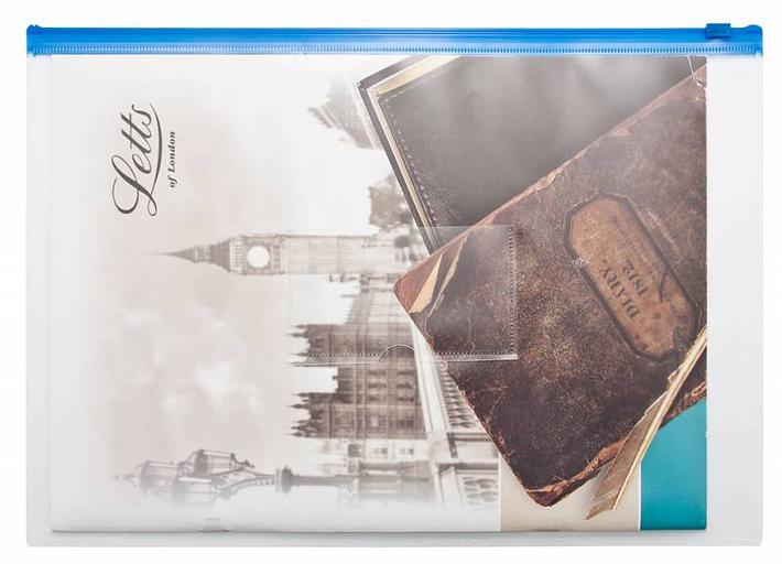 Папка на молнии ZIP Бюрократ -BPM4AWT A4+ полипропилен 0.15мм карм.для визит. цвет молнии белый фото 2