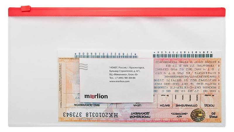 Папка на молнии ZIP Бюрократ -BPM6AWT полипропилен 0.15мм карм.для визит. цвет молнии белый Travel формат фото 2