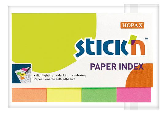 Закладки самокл. индексы бумажные Stick`n 21205 20x50мм 4цв.в упак. 50лист фото 1