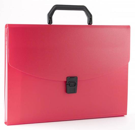 Портфель Бюрократ -BPP13RED 13 отдел. A4 пластик 0.7мм красный фото 1