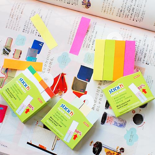 Закладки самокл. индексы бумажные Stick`n 21612 12x50мм 4цв.в упак. 100лист европодвес фото 3
