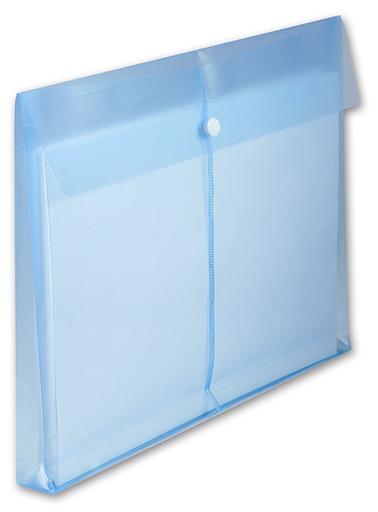 Конверт на кнопке Бюрократ -PK860/1 A4 гориз. расшир. пластик 0.18мм ассорти фото 2