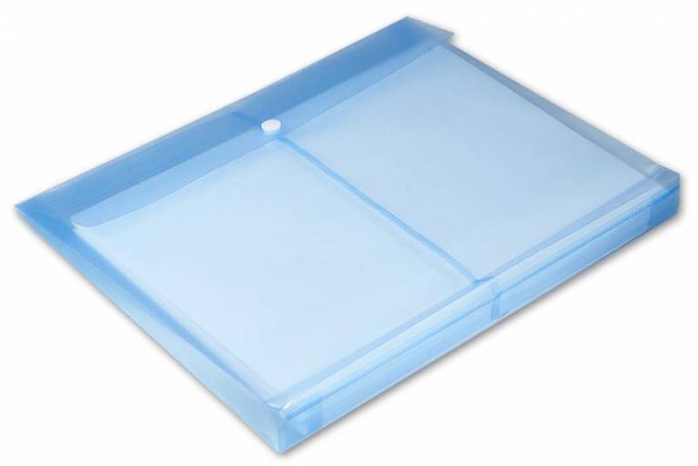 Конверт на кнопке Бюрократ -PK860/1 A4 гориз. расшир. пластик 0.18мм ассорти фото 3