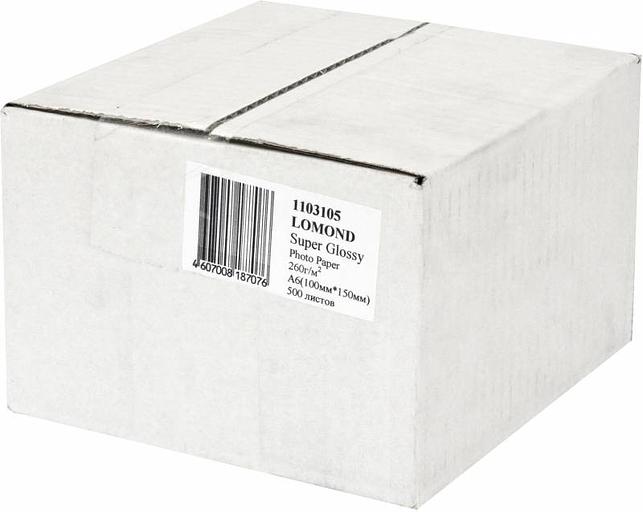 Фотобумага Lomond 1103105 10x15/260г/м2/500л./ярко-белый высокоглянцевое для струйной печати фото 1
