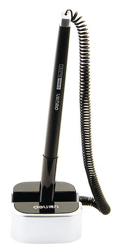 Ручка гелевая Deli E6797BLACK на подставке 0.7мм черный черные чернила фото 3