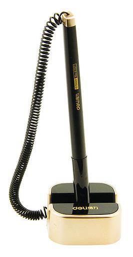 Ручка гелевая Deli E6797BLACK на подставке 0.7мм черный черные чернила фото 4