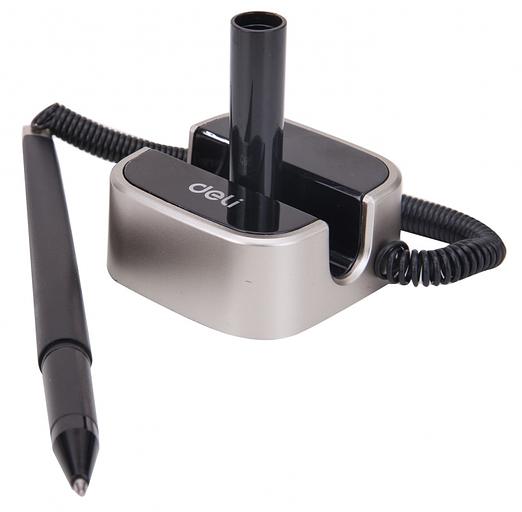 Ручка гелевая Deli E6797BLACK на подставке 0.7мм черный черные чернила фото 10