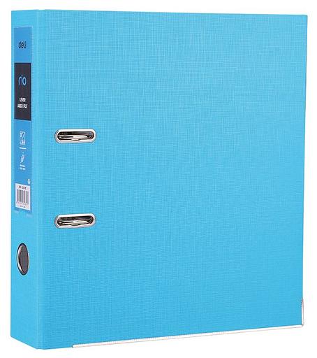 Папка-регистратор Deli EB20130 A4 75мм полипропилен/бумага синий разборная смен.карм. на кор. фото 1