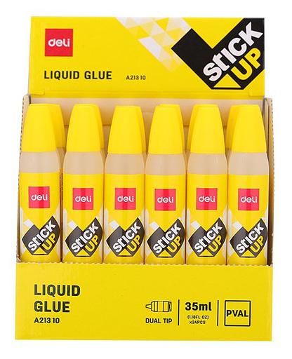 Клей жидкий Deli EA21310 35мл корп.желтый прозрачный с двумя аппликаторами Stick UP фото 2
