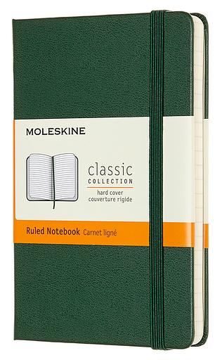 Блокнот Moleskine CLASSIC MM710K15 Pocket 90x140мм 192стр. линейка твердая обложка зеленый фото 1