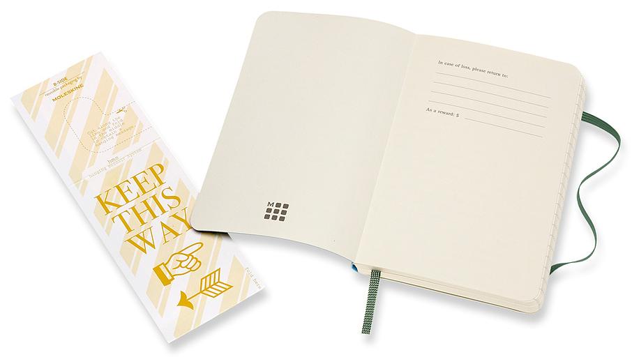Блокнот Moleskine CLASSIC SOFT QP611K15 Pocket 90x140мм 192стр. линейка мягкая обложка зеленый фото 3