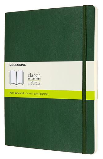Блокнот Moleskine CLASSIC SOFT QP623K15 XLarge 190х250мм 192стр. нелинованный мягкая обложка зеленый фото 1