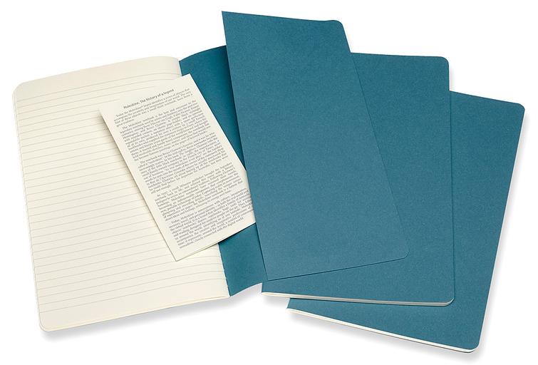 Блокнот Moleskine CAHIER JOURNAL CH016B44 Large 130х210мм обложка картон 80стр. линейка голубой (3шт) фото 4