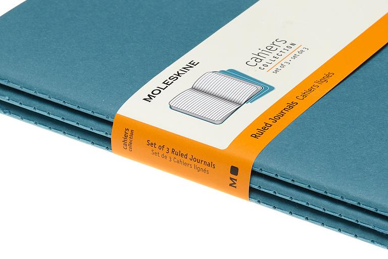 Блокнот Moleskine CAHIER JOURNAL CH016B44 Large 130х210мм обложка картон 80стр. линейка голубой (3шт) фото 5