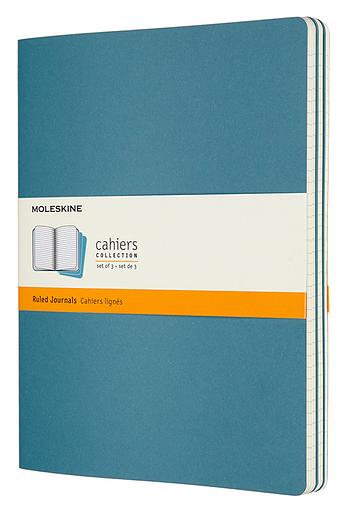 Блокнот Moleskine CAHIER JOURNAL CH021B44 XLarge 190х250мм обложка картон 120стр. линейка голубой (3шт) фото 1
