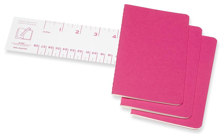 Блокнот Moleskine CAHIER JOURNAL CH011D17 Pocket 90x140мм обложка картон 64стр. линейка розовый неон (3шт) фото 3