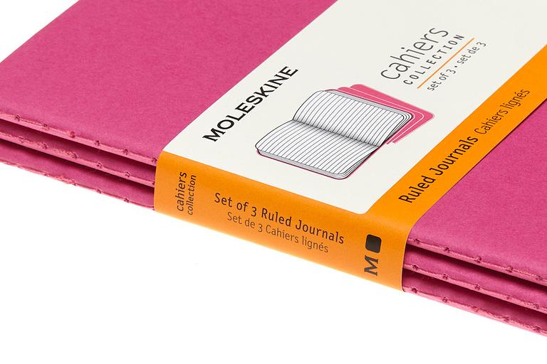 Блокнот Moleskine CAHIER JOURNAL CH011D17 Pocket 90x140мм обложка картон 64стр. линейка розовый неон (3шт) фото 5