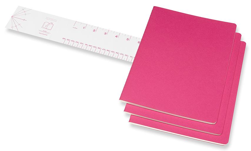 Блокнот Moleskine CAHIER JOURNAL CH021D17 XLarge 190х250мм обложка картон 120стр. линейка розовый неон (3шт) фото 3