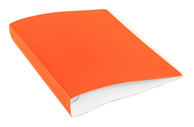 Папка панорама на 4-х кольцах Бюрократ Double Neon DNE0740/4ROR A4 пластик 0.7мм кор.40мм карм.на лиц.стор. оранжевый фото 1