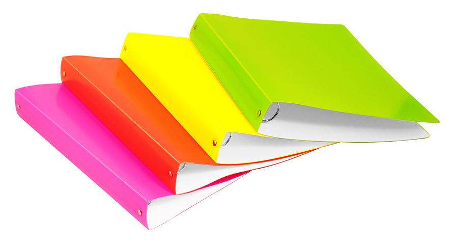 Папка панорама на 4-х кольцах Бюрократ Double Neon DNE0740/4ROR A4 пластик 0.7мм кор.40мм карм.на лиц.стор. оранжевый фото 3