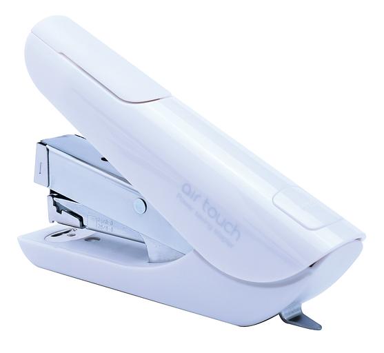Степлер Kw-Trio 0556A-WHT Half strip Air touch 24/6 24/8 26/6 26/8 (40листов) белый 100скоб пластик коробка фото 1