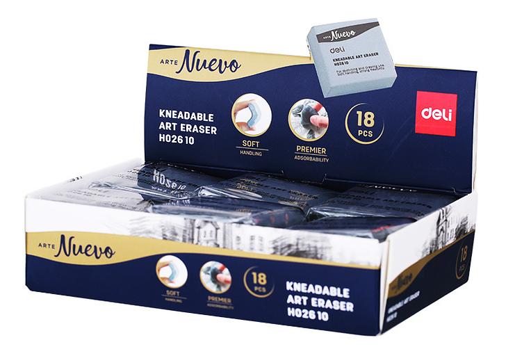 Ластик Deli EH02610 42х42х12мм серый клячка картонный дисплей фото 1