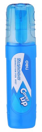 Ручка корректор Deli EH10790 голубой корпус белый 12мл дисплей картонный фото 2