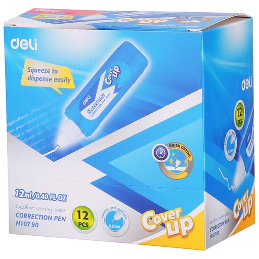 Ручка корректор Deli EH10790 голубой корпус белый 12мл дисплей картонный фото 5
