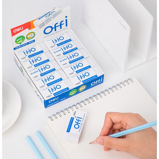 Ластик Deli EH03110 Offi 60x24x12мм ПВХ белый индивидуальная картонная упаковка фото 9