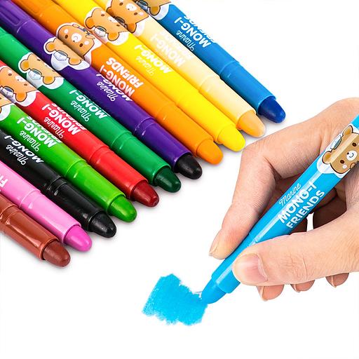 Масляная пастель Deli 72054 с поворотным механизмом 12цв. дл.130ммд.13мм пласт.туб. фото 2