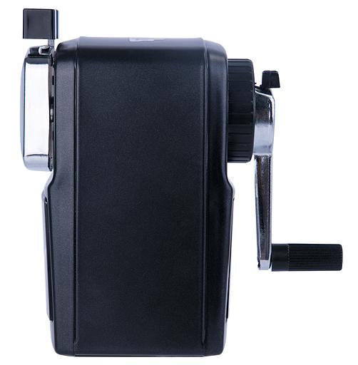 Точилка для карандашей механическая Deli 71156BLACK 1 отверстие металл черный фото 2