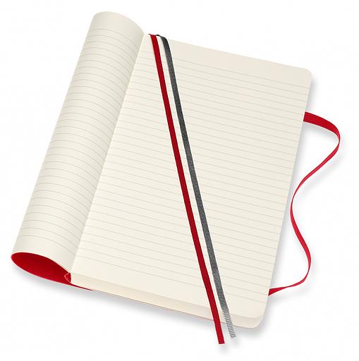 Блокнот Moleskine CLASSIC SOFT EXPENDED QP616EXPF2 Large 130х210мм 400стр. линейка мягкая обложка красный фото 4