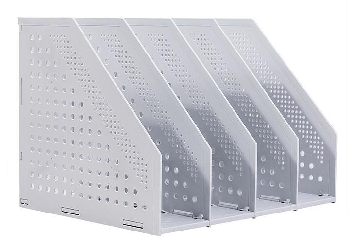 Лоток вертикальный Deli 78996LT-GREY 4отд. складной 332x256x243мм серый пластик фото 1