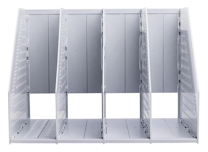 Лоток вертикальный Deli 78996LT-GREY 4отд. складной 332x256x243мм серый пластик фото 2