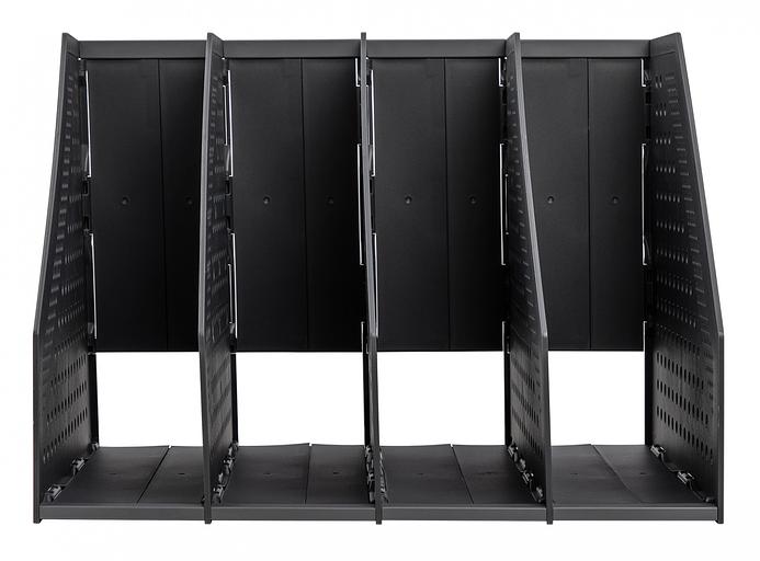 Лоток вертикальный Deli 78996DK-GREY 4отд. складной 332x256x243мм темно-серый пластик фото 2