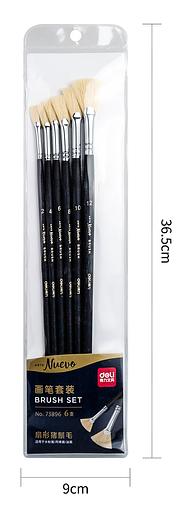 Набор кистей Deli 73896 плоск. фото 3